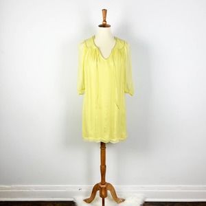 French Connection buttercup yellow chiffon swing dress Size 6